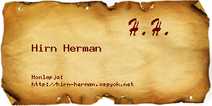 Hirn Herman névjegykártya