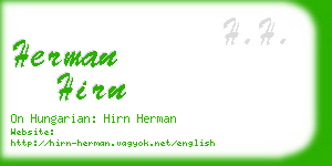 herman hirn business card